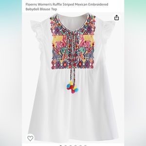 Embroidered babydoll top